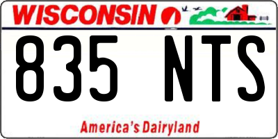 WI license plate 835NTS