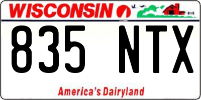 WI license plate 835NTX