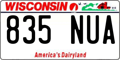 WI license plate 835NUA