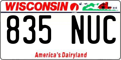 WI license plate 835NUC