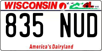 WI license plate 835NUD