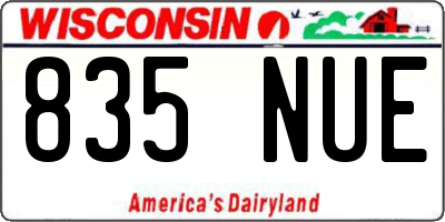 WI license plate 835NUE