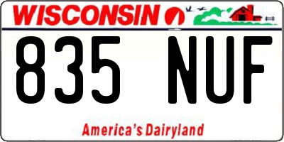 WI license plate 835NUF