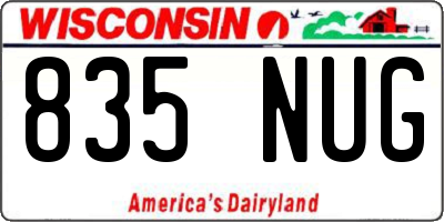 WI license plate 835NUG
