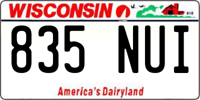 WI license plate 835NUI
