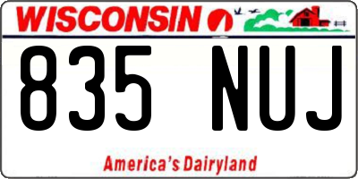 WI license plate 835NUJ