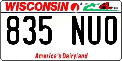 WI license plate 835NUO