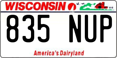 WI license plate 835NUP