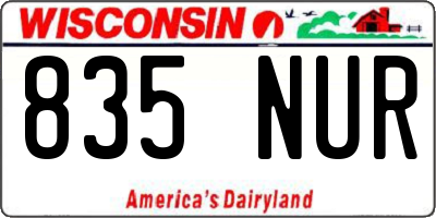 WI license plate 835NUR