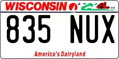 WI license plate 835NUX