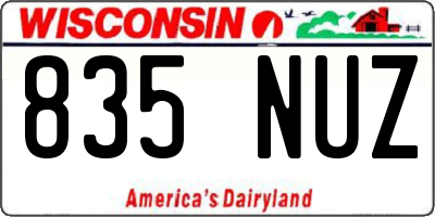 WI license plate 835NUZ