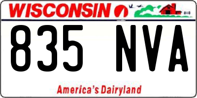WI license plate 835NVA