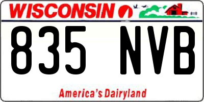 WI license plate 835NVB