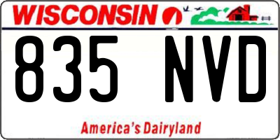 WI license plate 835NVD
