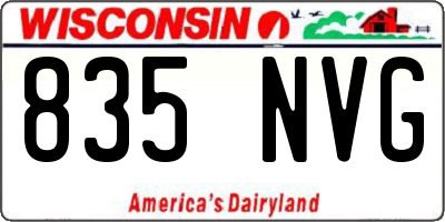 WI license plate 835NVG
