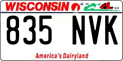 WI license plate 835NVK