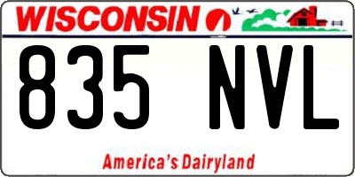 WI license plate 835NVL