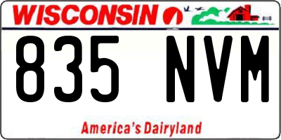 WI license plate 835NVM
