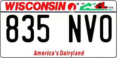 WI license plate 835NVO