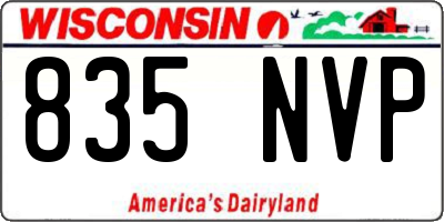 WI license plate 835NVP