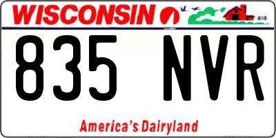 WI license plate 835NVR