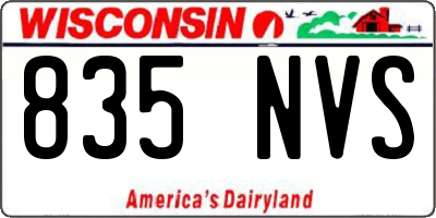 WI license plate 835NVS