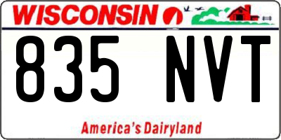 WI license plate 835NVT