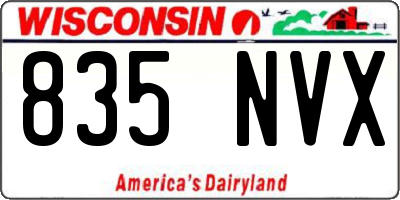 WI license plate 835NVX