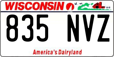 WI license plate 835NVZ