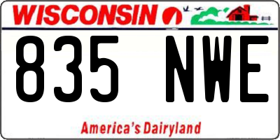 WI license plate 835NWE