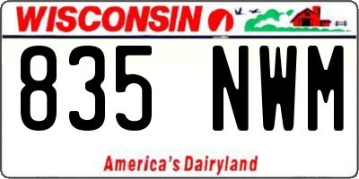 WI license plate 835NWM