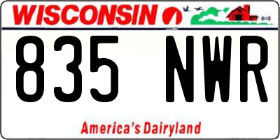 WI license plate 835NWR