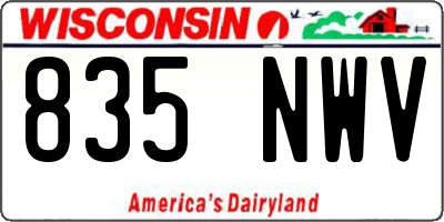 WI license plate 835NWV