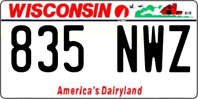 WI license plate 835NWZ