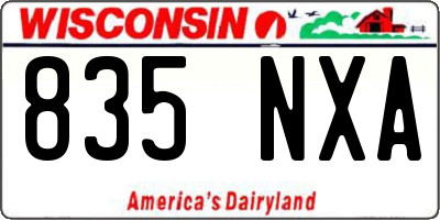WI license plate 835NXA