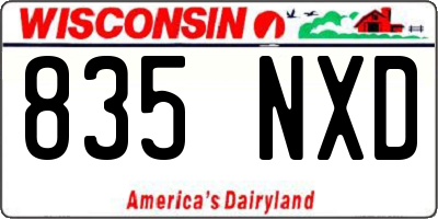 WI license plate 835NXD
