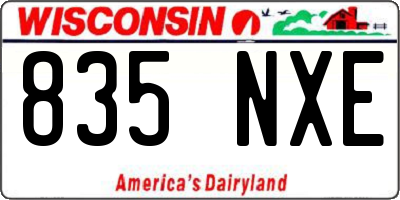 WI license plate 835NXE