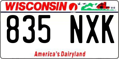 WI license plate 835NXK