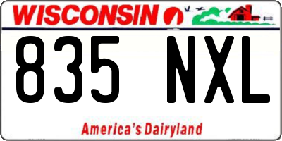 WI license plate 835NXL