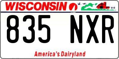 WI license plate 835NXR