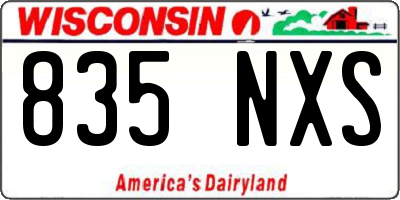 WI license plate 835NXS