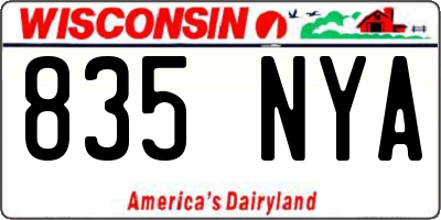 WI license plate 835NYA