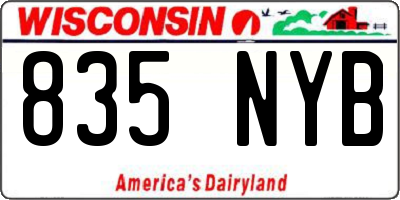 WI license plate 835NYB