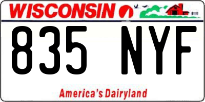 WI license plate 835NYF