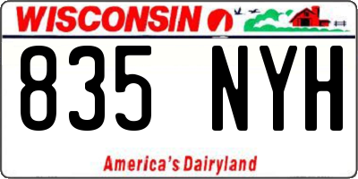 WI license plate 835NYH