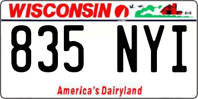 WI license plate 835NYI