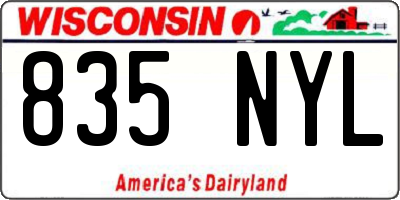 WI license plate 835NYL