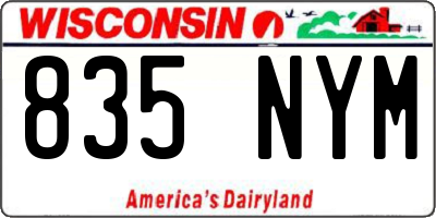 WI license plate 835NYM
