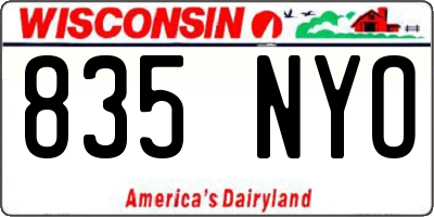 WI license plate 835NYO