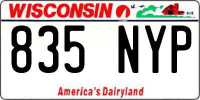 WI license plate 835NYP